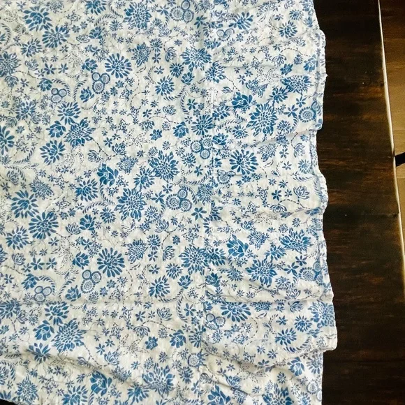 LOFT Floral Blue and White Long Sleeve Summer Dress - Picture 6 of 10